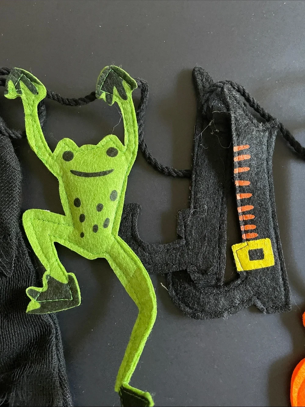 Ashland Halloween Garland - Black, Orange & Green Felt Accents